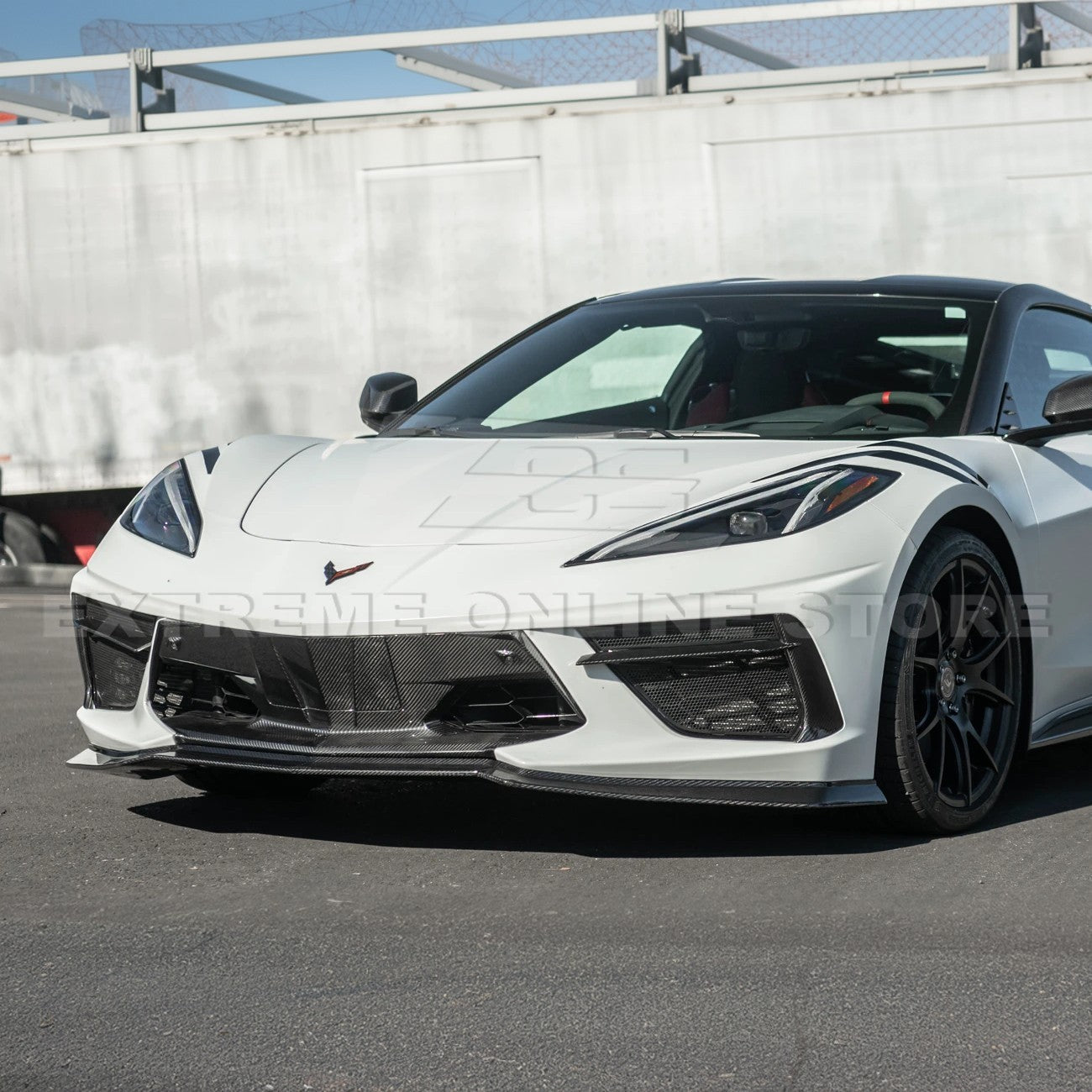 Corvette C8 Stingray Dry Carbon Fiber Front Splitter Z06 Z07 Conversion Package 2020-Up