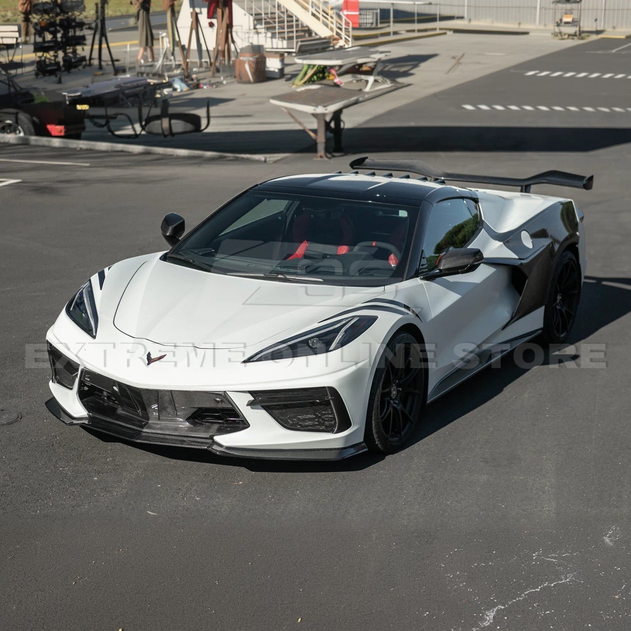 Corvette C8 Stingray Dry Carbon Fiber Front Splitter Z06 Z07 Conversion Package 2020-Up