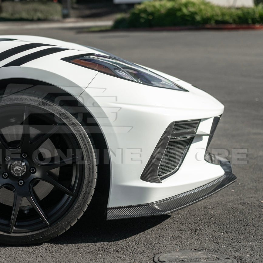 Corvette C8 Stingray Dry Carbon Fiber Front Splitter Z06 Z07 Conversion Package 2020-Up