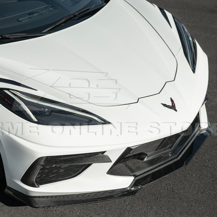 Corvette C8 Stingray Dry Carbon Fiber Front Splitter Z06 Z07 Conversion Package 2020-Up