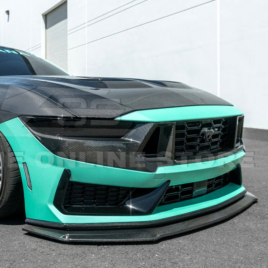 2024+ Ford Mustang Front BumpFord Mustang S650 Dark Horse Factory Style Carbon Fiber Front Bumper Lip Splitter Panel 2024-Uper Lip Splitter Panel