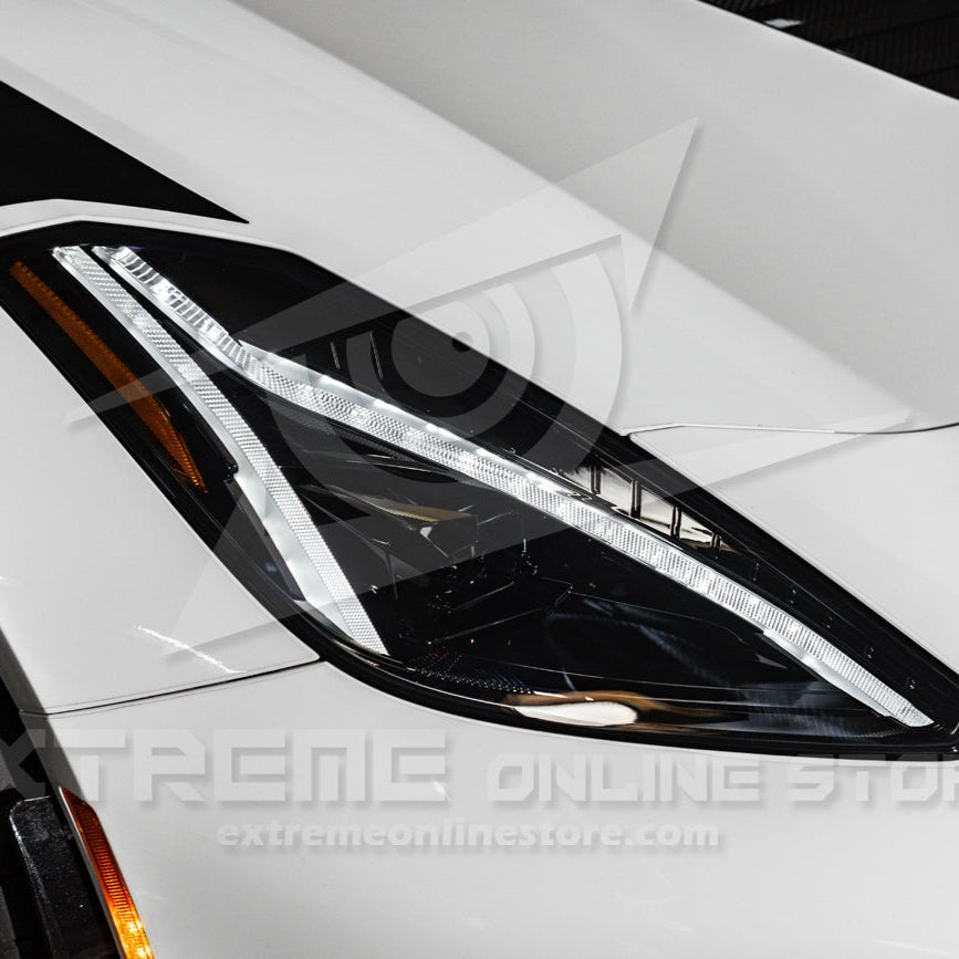 Chevrolet Corvette C7 C8 Style Smoke LED Sequential Headlights 2014-2019