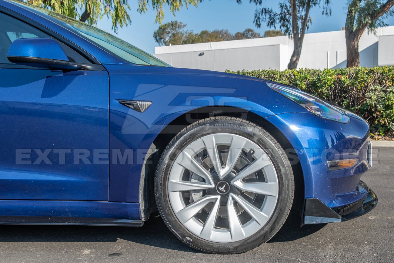 Tesla Model 3 Track Style Gloss Black Front Splitter 2017-2023