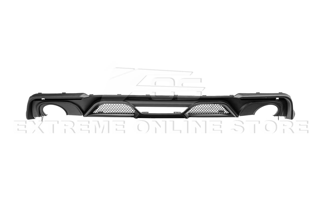 Ford Mustang S550 GT350 Style Matte Black Rear Bumper Diffuser Dual Exhaust 2018-2023