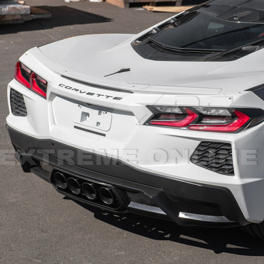 Chevrolet Corvette C8 Z06 Package Style Matte Black Rear Center Quad Exit Diffuser 2020-Up