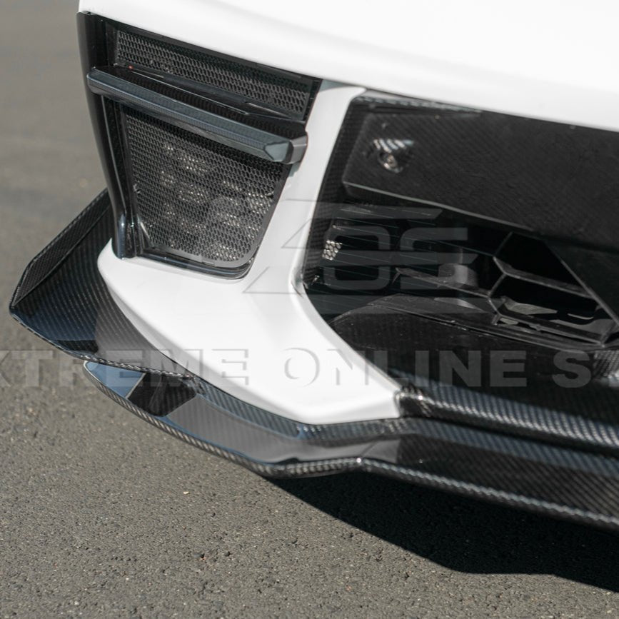 Corvette C8 Stingray Dry Carbon Fiber Front Splitter Z06 Z07 Conversion Package 2020-Up