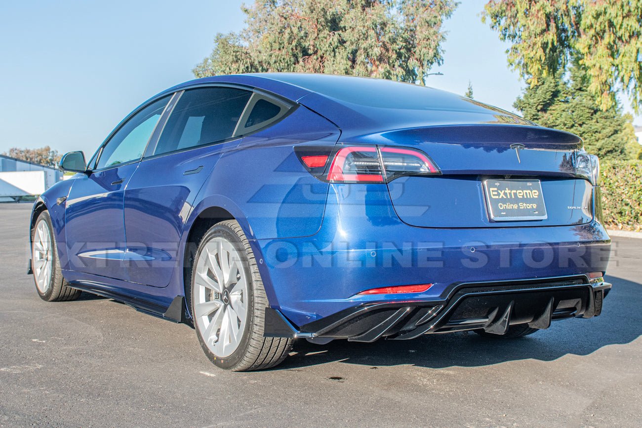 Tesla Model 3 Performance Style Gloss Black Rear Bumper Diffuser 2017-2023