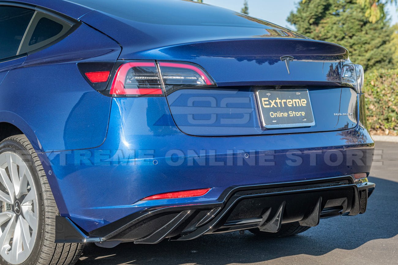 Tesla Model 3 Performance Style Gloss Black Rear Bumper Diffuser 2017-2023