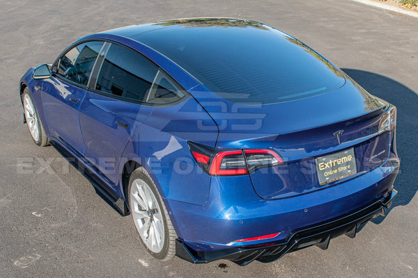2017-Up Tesla Model 3 Glossy Black Rear Bumper Diffuser – Bayoptiks