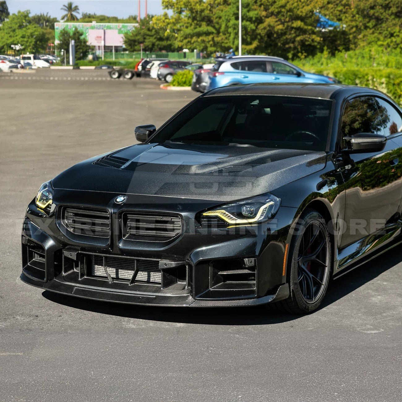 BMW G87 M2 TR Style 3PCS Dry Carbon Fiber Front Bumper Splitter Lip 2023-Up