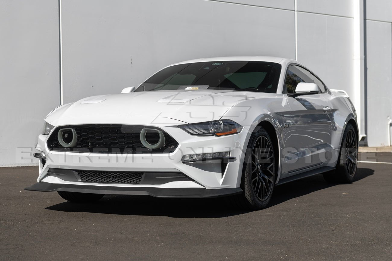 Ford Mustang S550 Mach 1 Style Gloss Black Front DRL LED Grille Cover 2018-2023