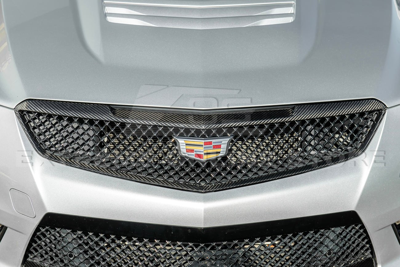 Cadillac ATS-V Gen 3 Dry Carbon Fiber Front Grille Trim Insert 2016-2019