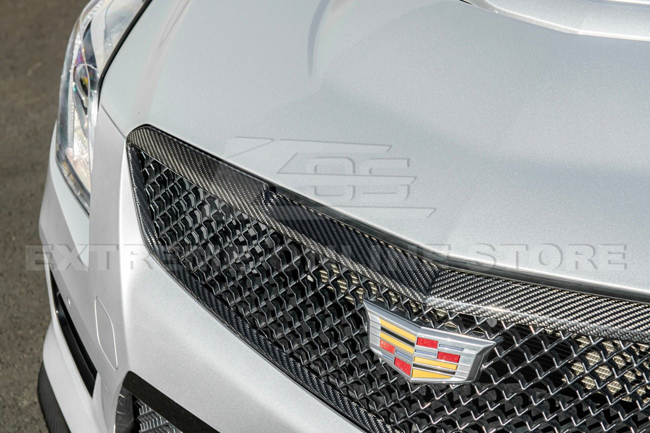 Cadillac ATS-V Gen 3 Dry Carbon Fiber Front Grille Trim Insert 2016-2019