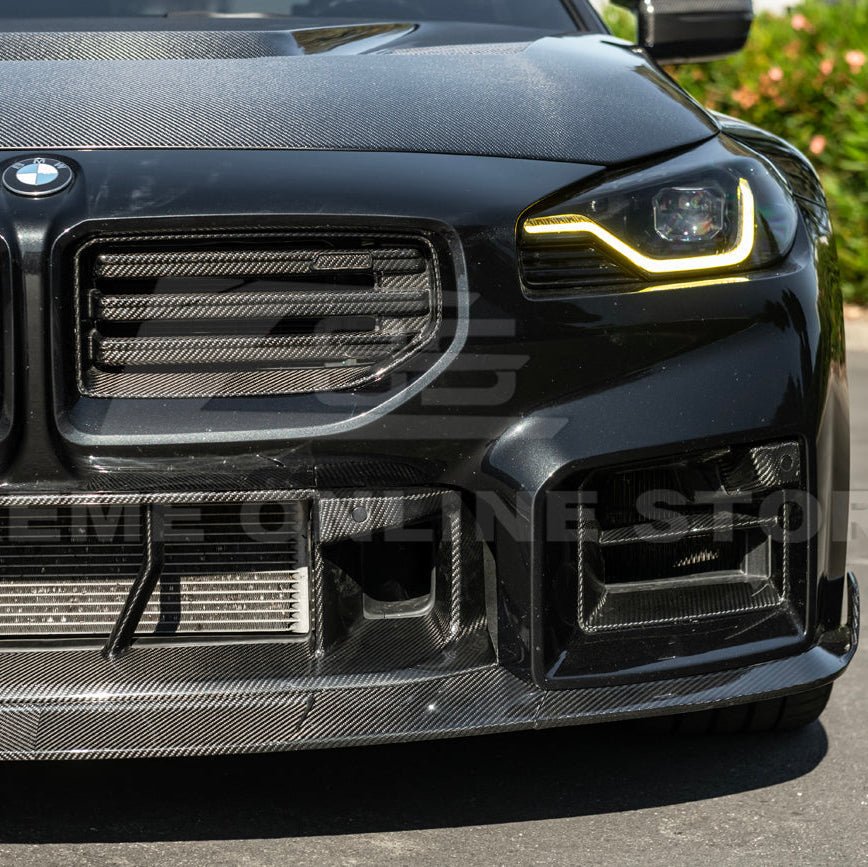 BMW G87 M2 TR Style 3PCS Dry Carbon Fiber Front Bumper Splitter Lip 2023-Up