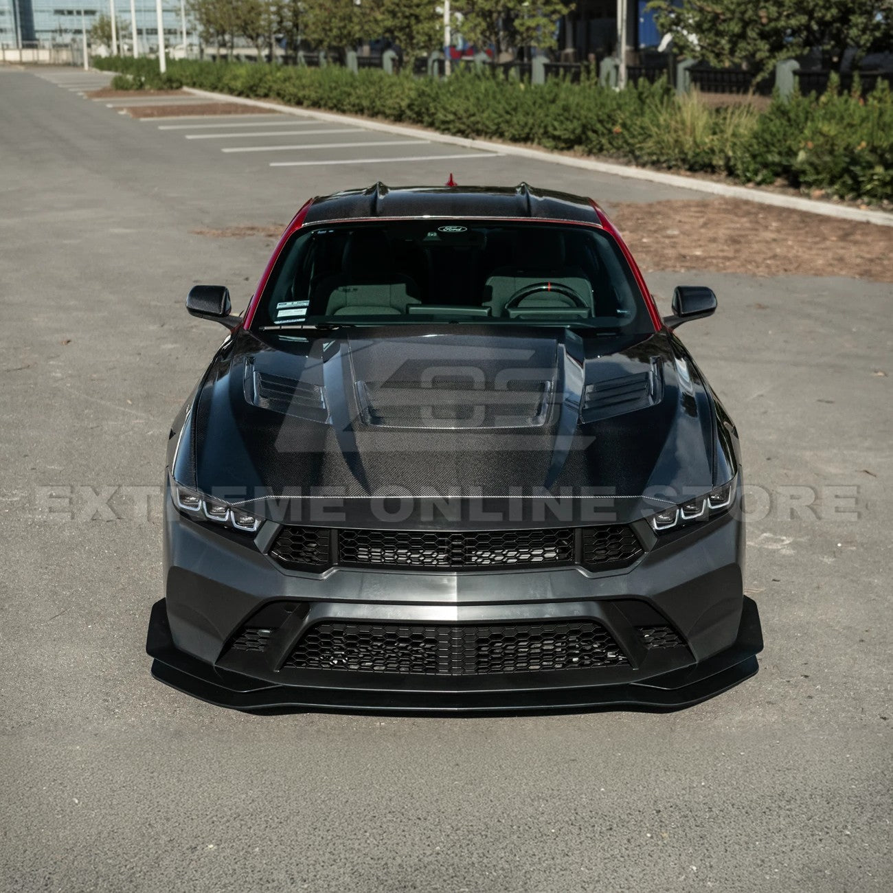 Mustang S650 GTD Style Primed Front Bumper Conversion Kit Grille Lip 2024-Up