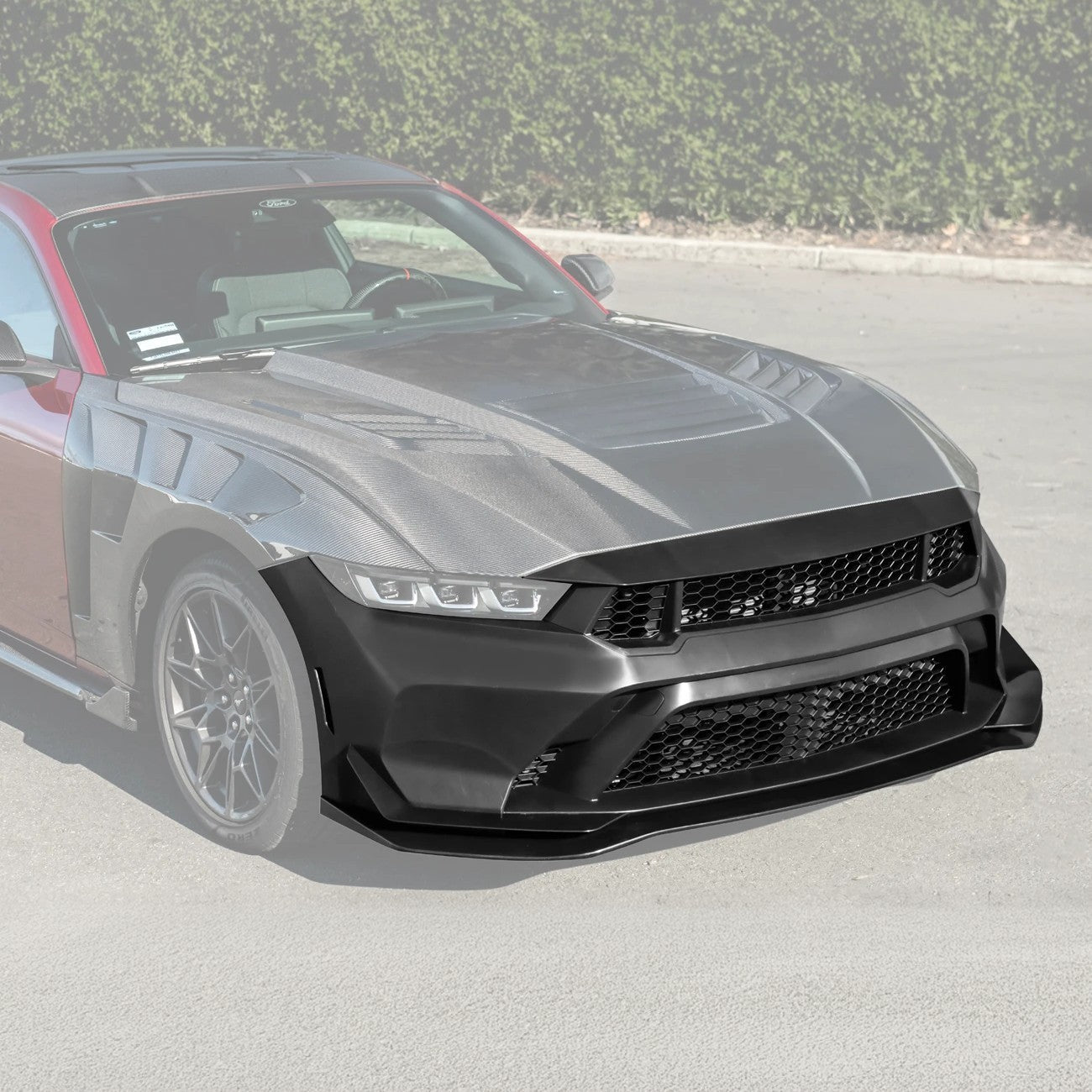 Mustang S650 GTD Style Primed Front Bumper Conversion Kit Grille Lip 2024-Up