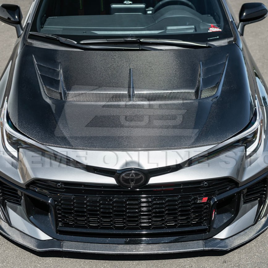Toyota GR Corolla E210 VRS Style Carbon Fiber Front Vented Hood 2023-Up