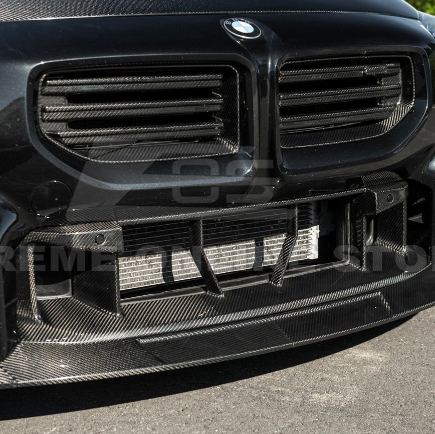 BMW G87 M2 TR Style 3PCS Dry Carbon Fiber Front Bumper Splitter Lip 2023-Up