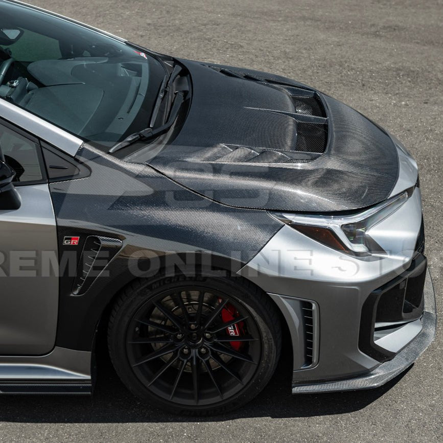 Toyota GR Corolla E210 VRS Style Carbon Fiber Front Vented Hood 2023-Up