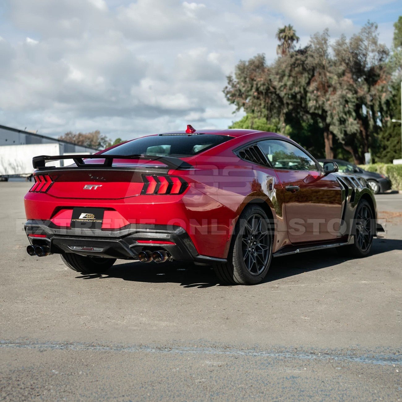 Mustang S650 Dark Horse Style Glossy Black Rear Trunk Lid Wing Spoiler 2024-Up