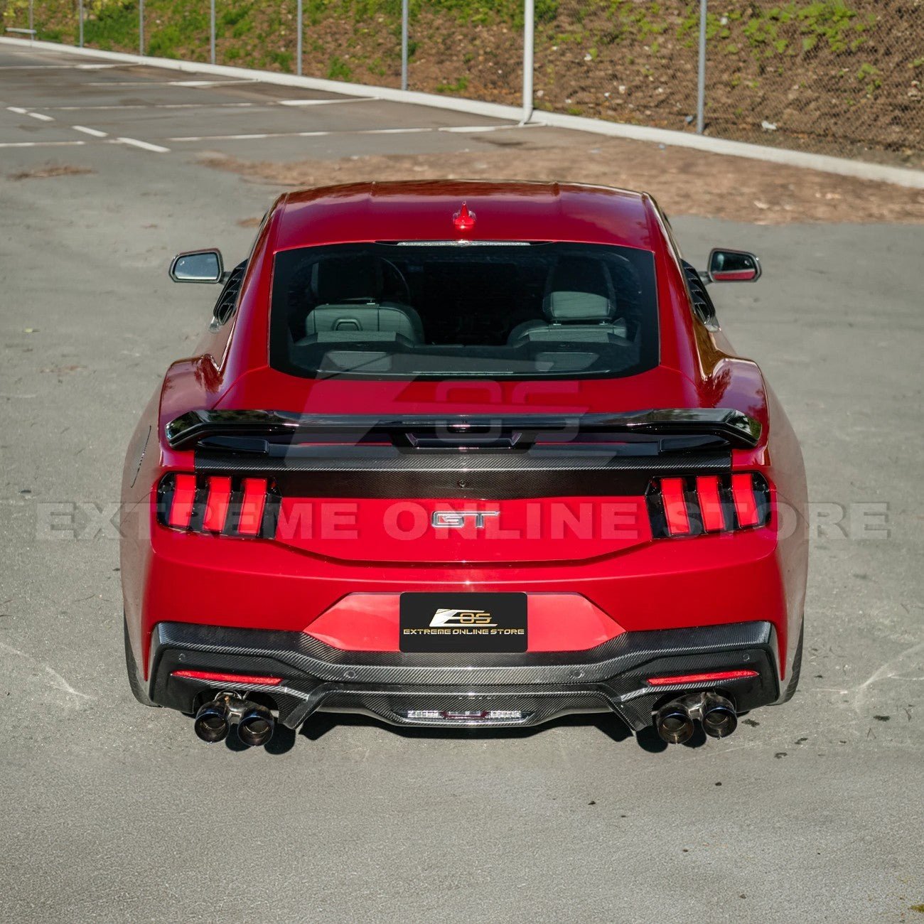 Mustang S650 Dark Horse Style Glossy Black Rear Trunk Lid Wing Spoiler 2024-Up