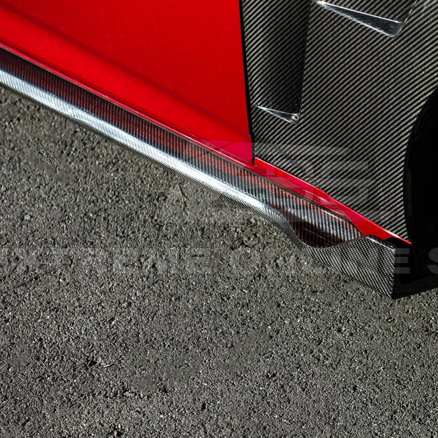 Ford Mustang Carbon Fiber Side Skirts Extension S650 2024-Up