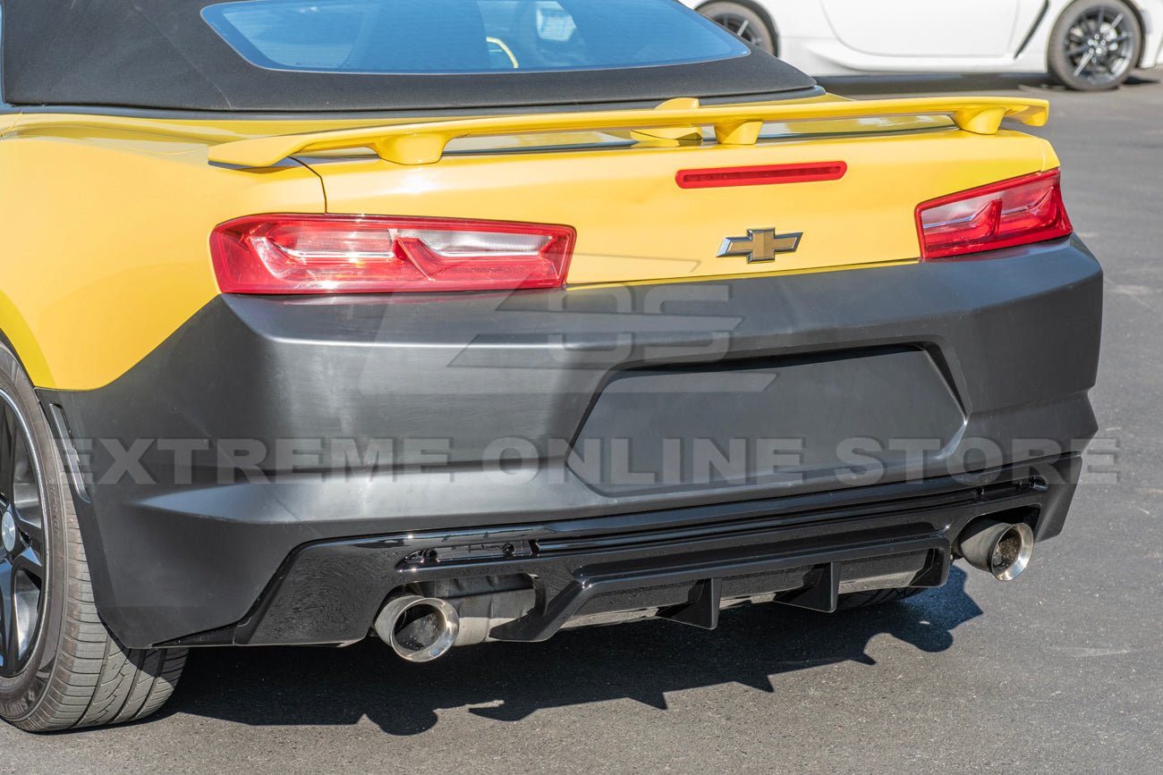 Chevrolet Camaro 6th Gen ZL1 Style Primed Black Rear Bumper Conversion Kit 2016-2018