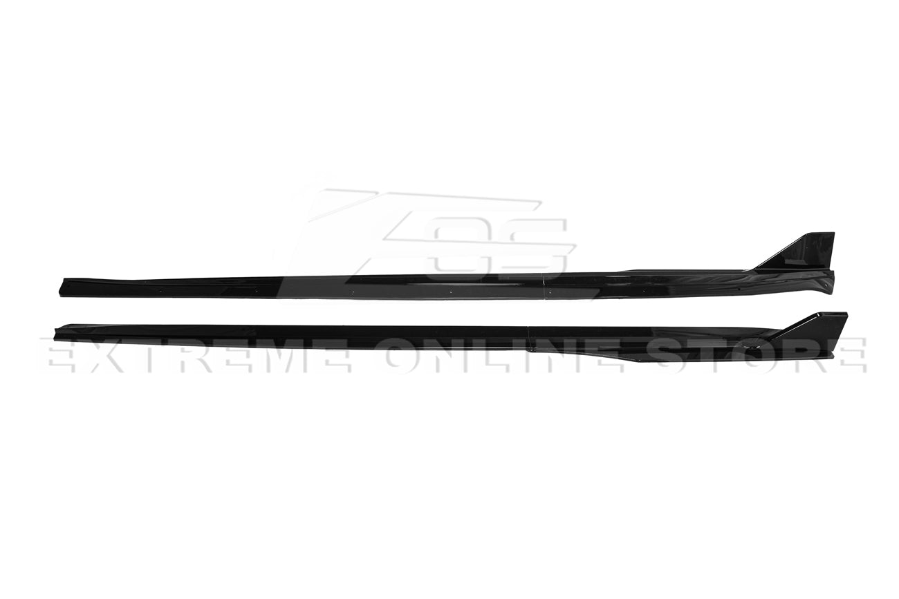 Tesla Model 3 Track Style Gloss Black Front Lip Splitter and Side Skirts Kit 2017-2023