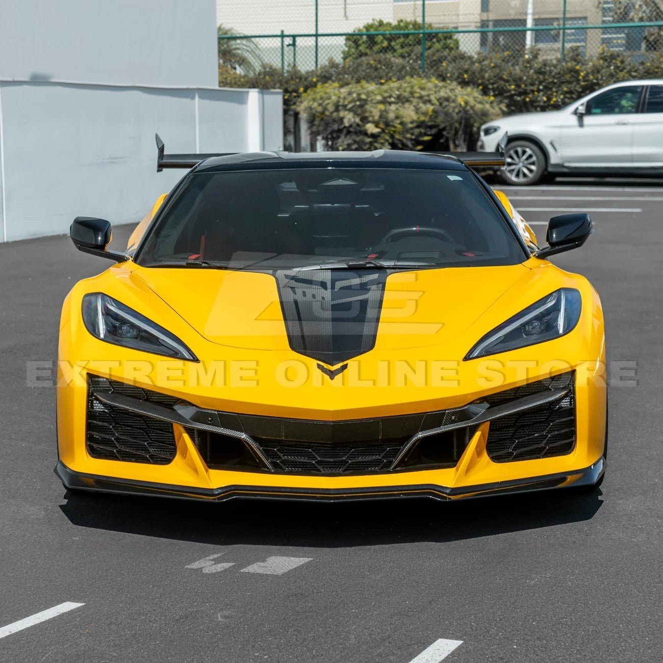 Chevrolet Corvette C8 Z06 Z07 Style Carbon Fiber Front Splitter and Canards Kit 2023-Up