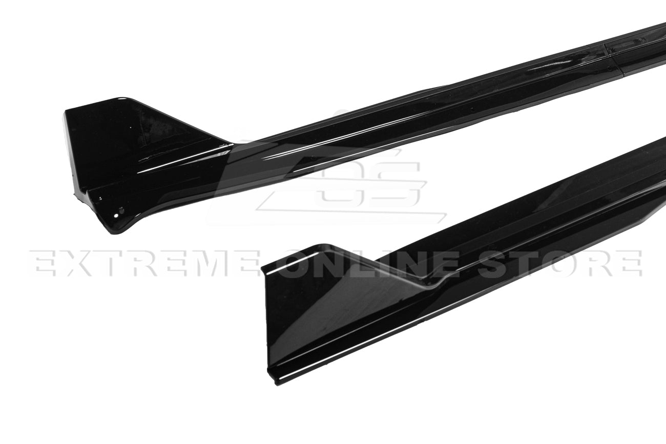 Tesla Model 3 Track Style Gloss Black Front Lip Splitter and Side Skirts Kit 2017-2023