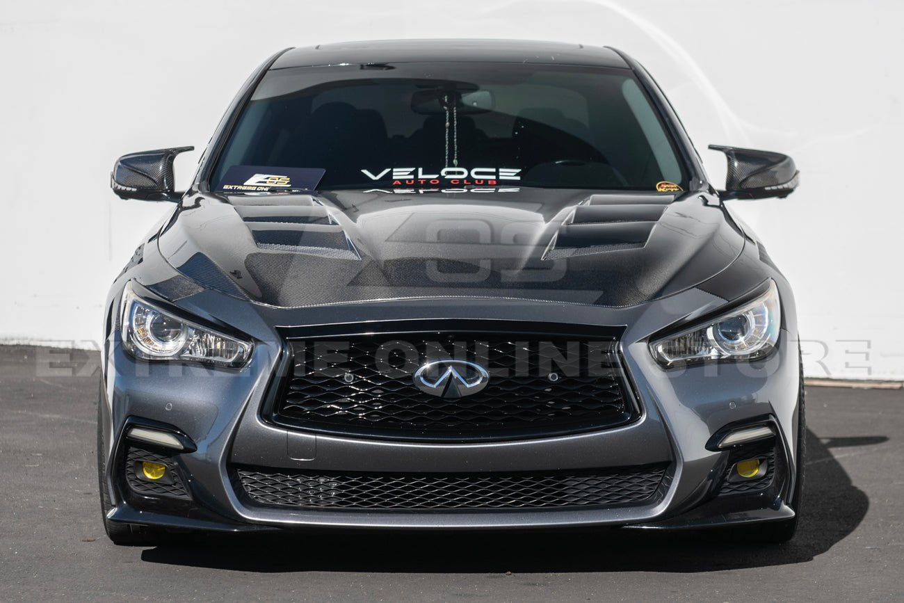 Infiniti Q50 AMS Style Carbon Fiber Vented Hood JDM EPA Fender Kit 2014-Up