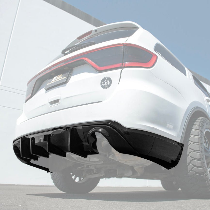Dodge Durango WD Track Style Matte Black Rear Dual Tips Diffuser 2014-Up