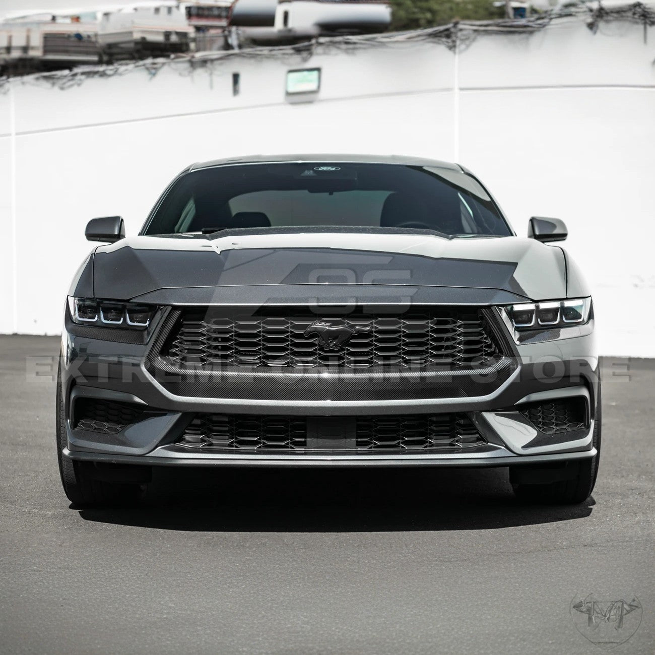 Ford Mustang S650 Factory Overlay Style Carbon Fiber Center Lower Grille Trim Frame 2024-Up