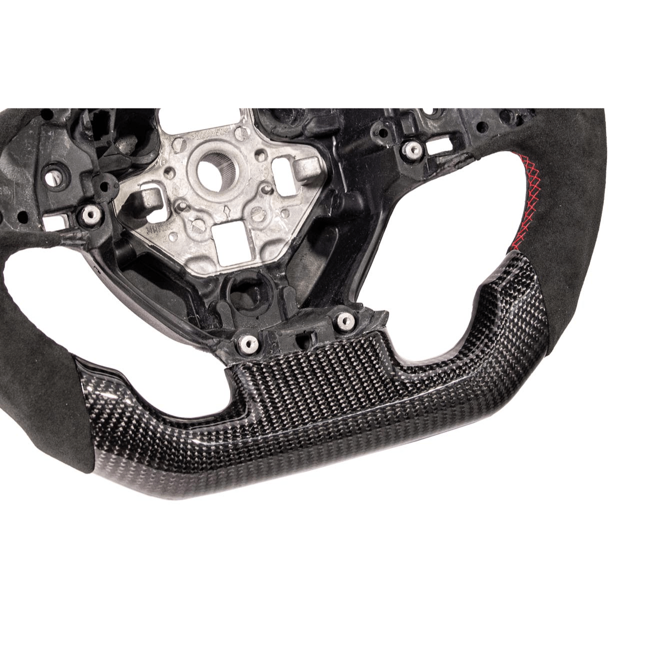 Corvette C7 Black Leather Red Stitching Carbon Fiber Steering Wheel 2014-2018