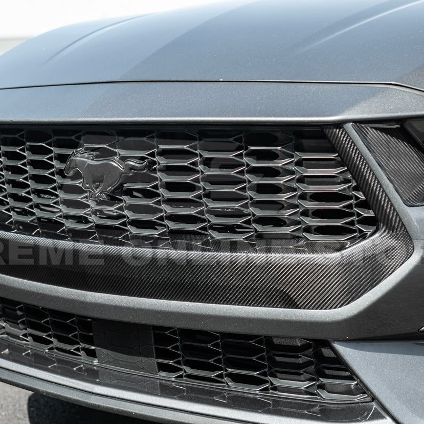 Ford Mustang S650 Factory Overlay Style Carbon Fiber Center Lower Grille Trim Frame 2024-Up