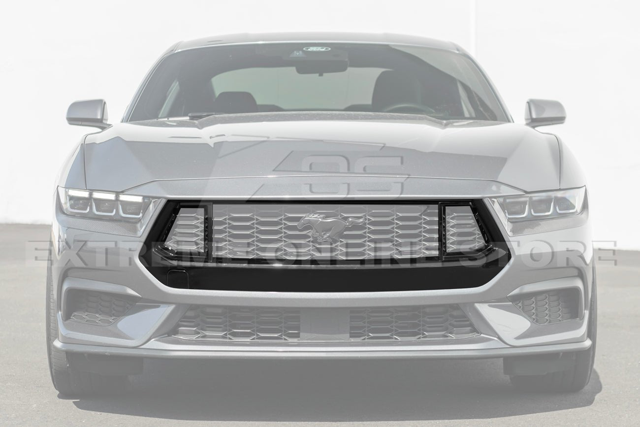 Ford Mustang S650 Dark Horse Style Gloss Black Front Upper Grille Insert 2024-Up