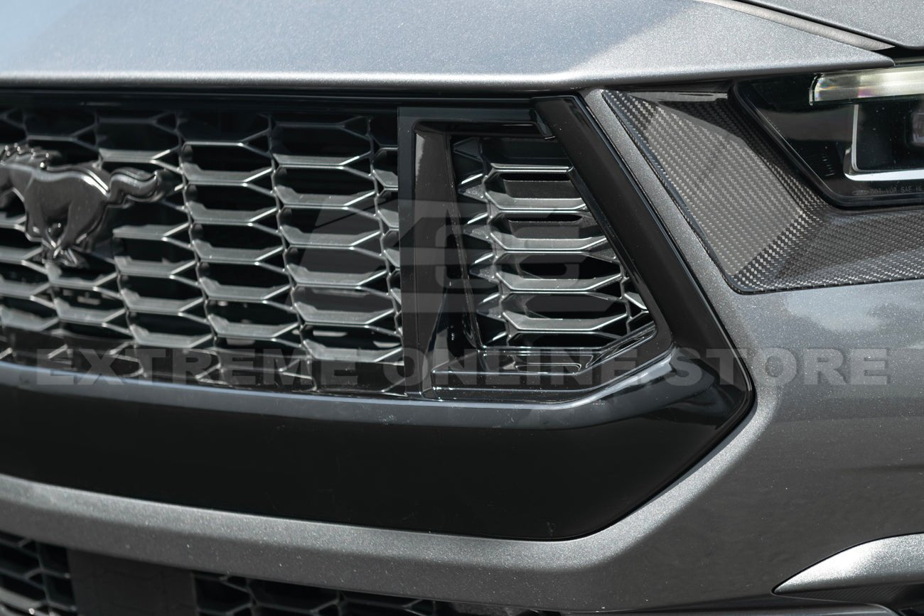 Ford Mustang S650 Dark Horse Style Gloss Black Front Upper Grille Insert 2024-Up