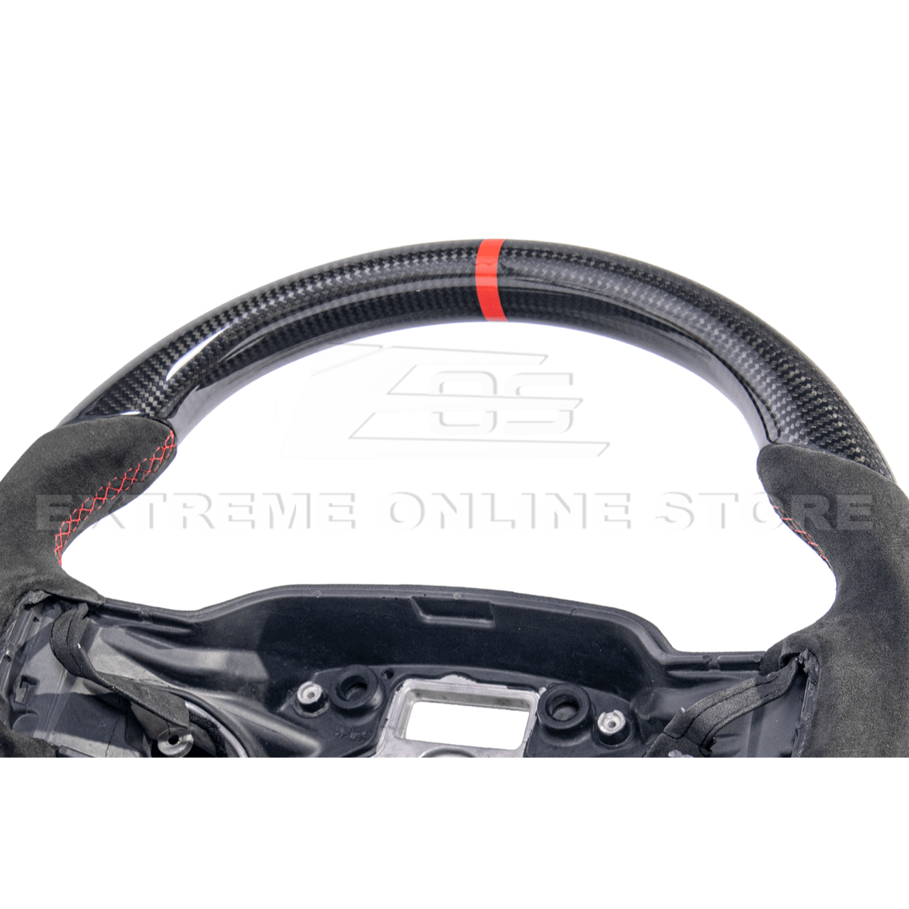 Ford F-150 Carbon Fiber Steering Wheel Alcantara Red Stripe 2021-Up