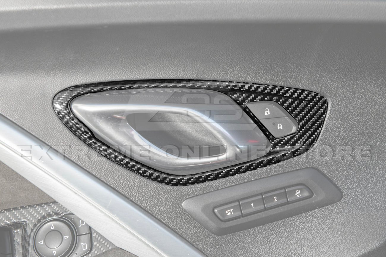 Chevrolet Camaro 6th Gen Factory Style Dry Carbon Fiber Interior Door Handle Cover 2016-2024