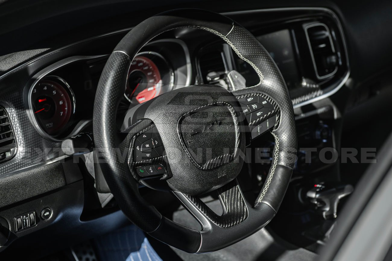 Dodge Charger Challenger Durango Carbon Fiber Steering Wheel Cover 2015-2023