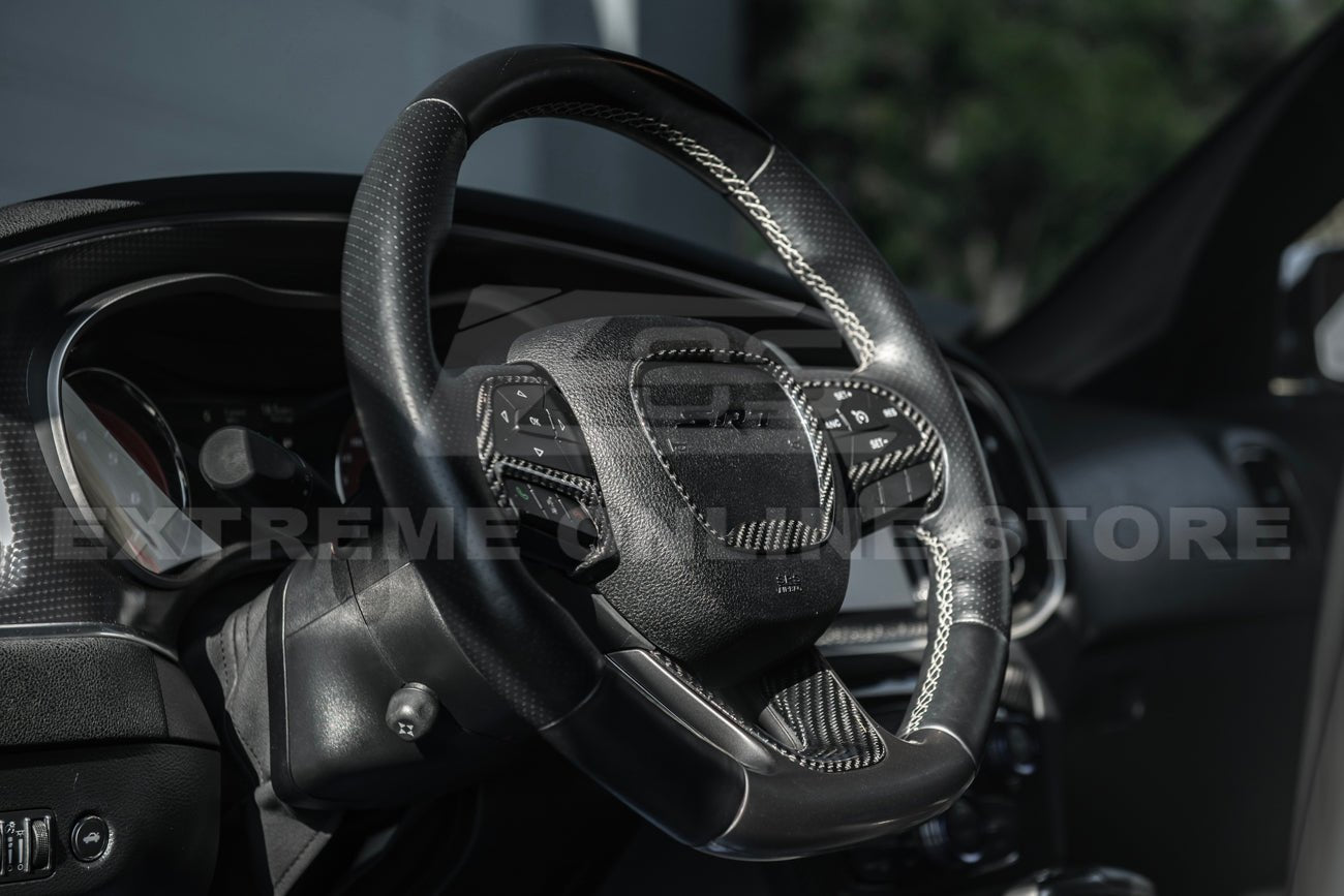 Dodge Charger Challenger Durango Carbon Fiber Steering Wheel Cover 2015-2023