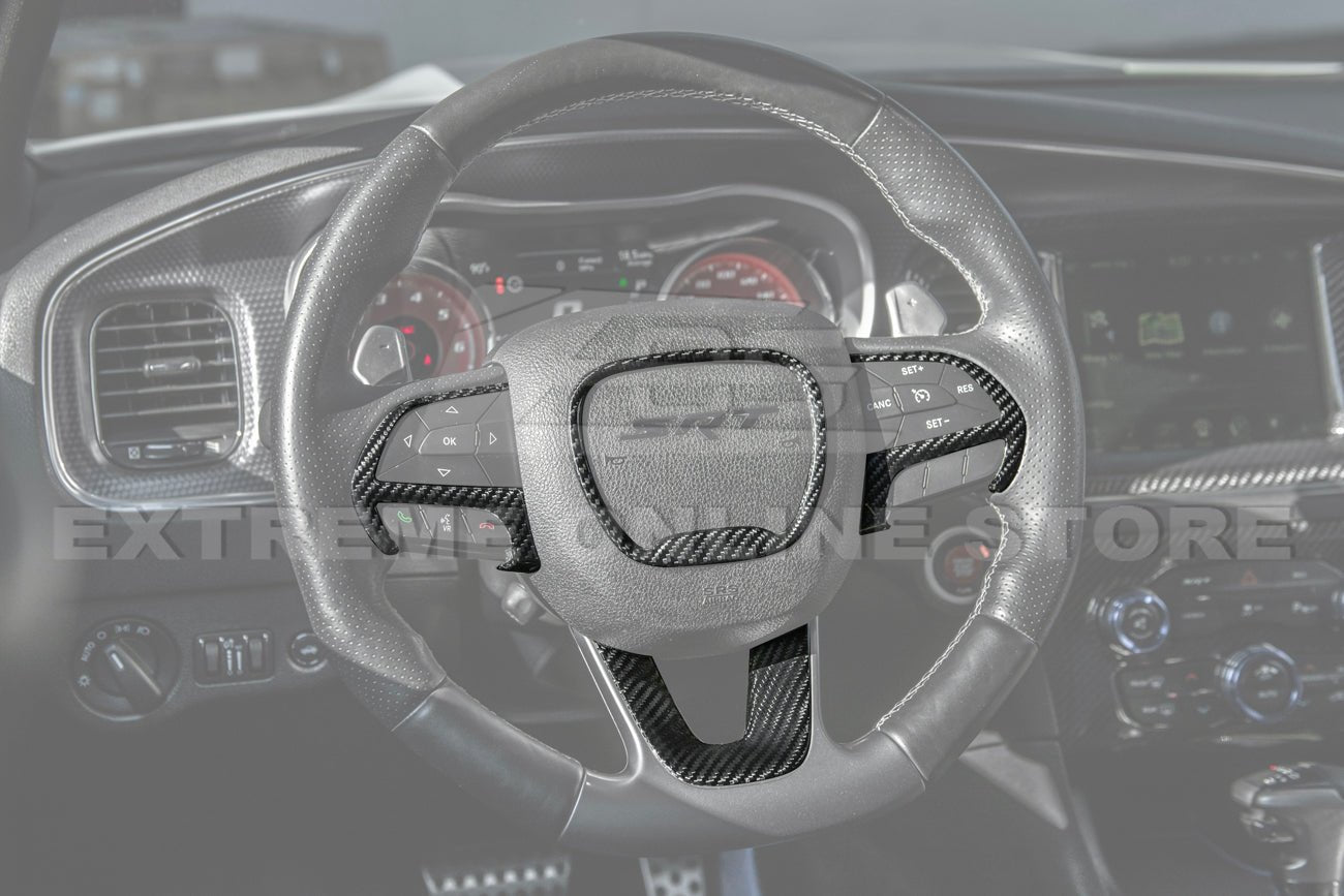 Dodge Charger Challenger Durango Carbon Fiber Steering Wheel Cover 2015-2023