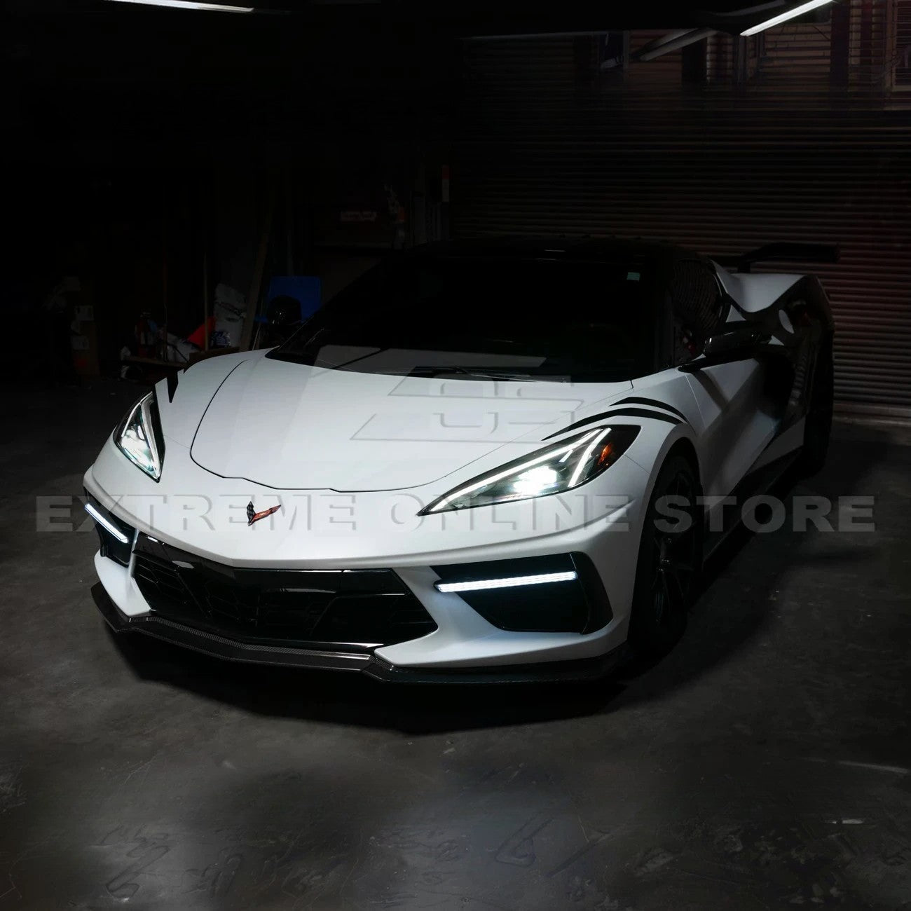 Chevrolet Corvette C8 Sequential LED DRL Light Bar Bezel Insert Carbon Flash Metallic 2020-Up