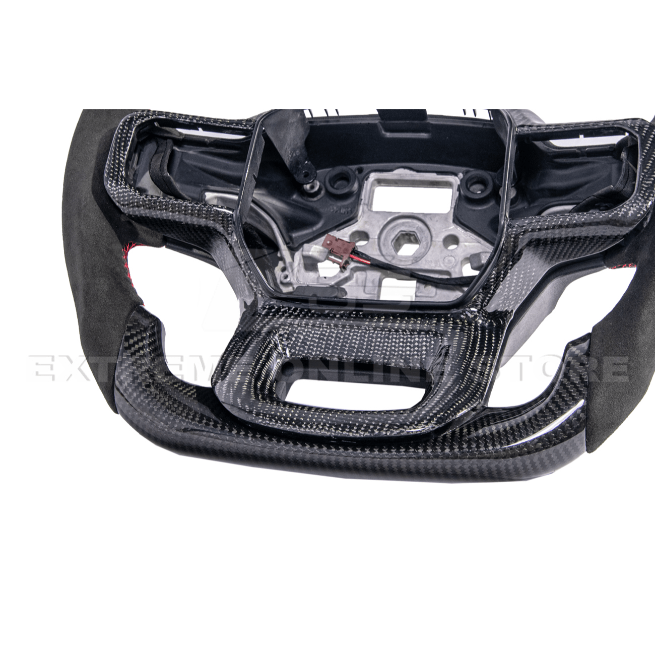 Ford F-150 Carbon Fiber Steering Wheel Alcantara Red Stripe 2021-Up