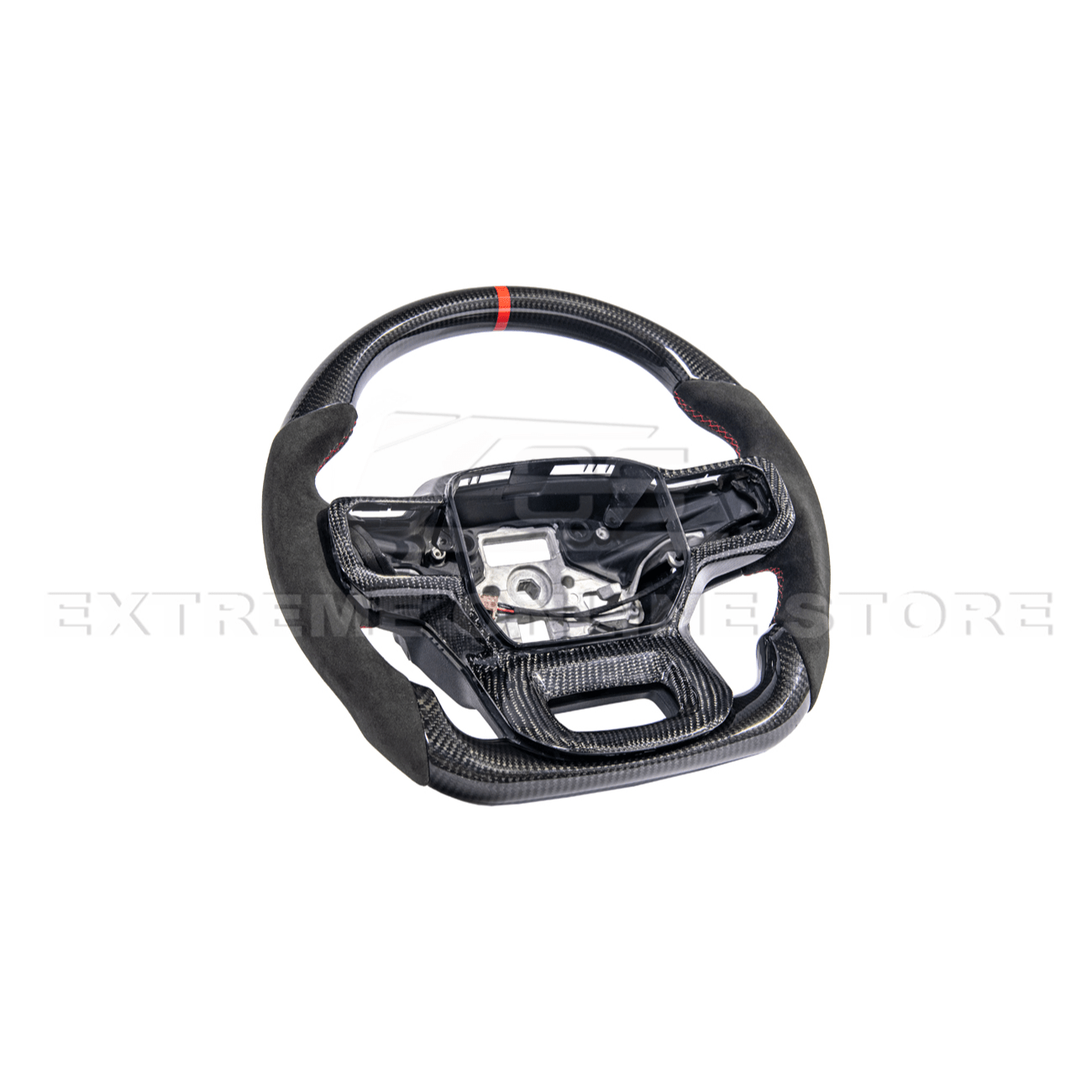 Ford F-150 Carbon Fiber Steering Wheel Alcantara Red Stripe 2021-Up