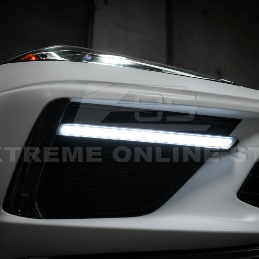 Chevrolet Corvette C8 Sequential LED DRL Light Bar Bezel Insert Carbon Flash Metallic 2020-Up