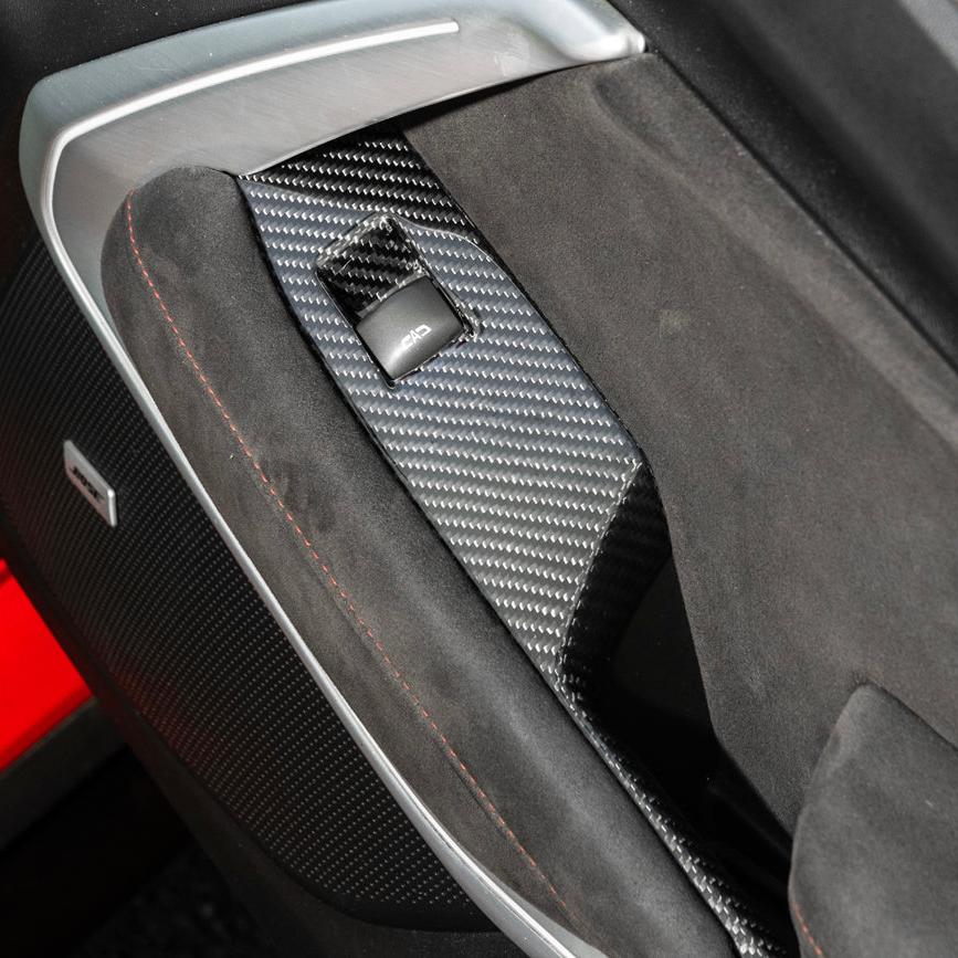 Chevrolet Camaro 6th Gen Factory Style Dry Carbon Fiber Door Glass Lifting Panel Cover 2016-2024
