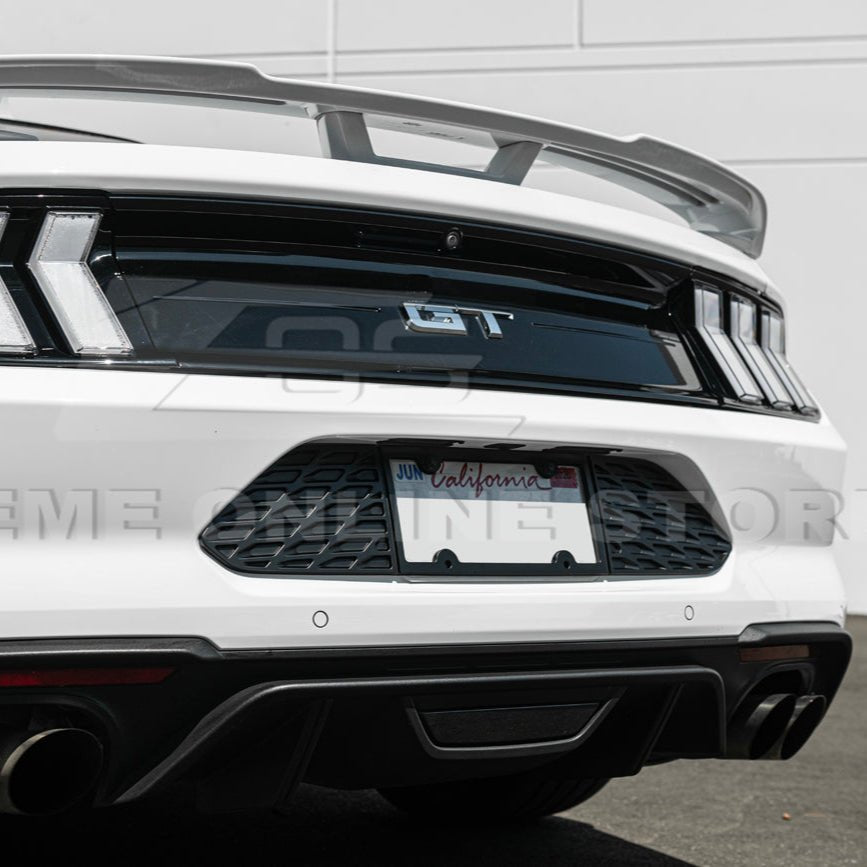 Ford Mustang S550 Matte Black Rear License Plate Frame Trim Cover 2015-2023