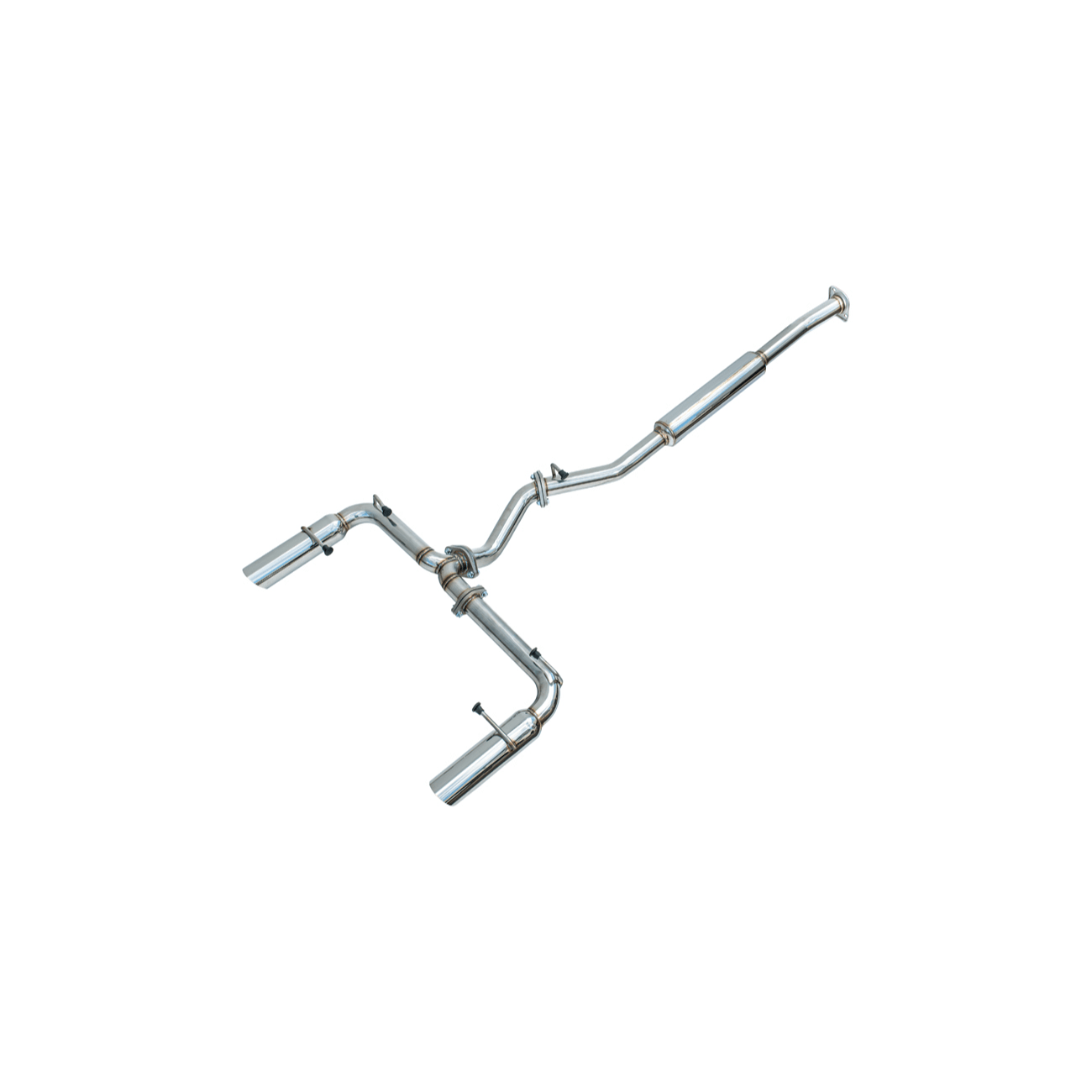 Toyota GR86 Subaru BRZ BOSO Style Anodized Silver Dual Chrome Tip Cat Back Exhaust System 2022-Present