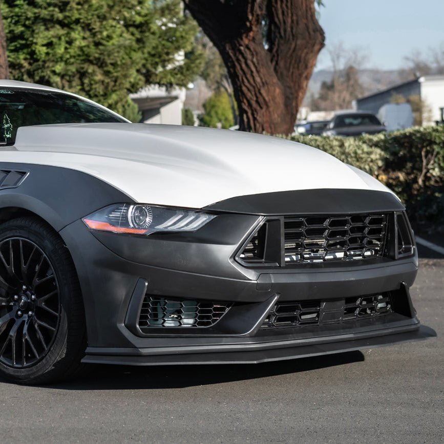 Ford Mustang S550 Dark Horse Style Primed Black Front Upper Lower Grille Lip 2018-2023